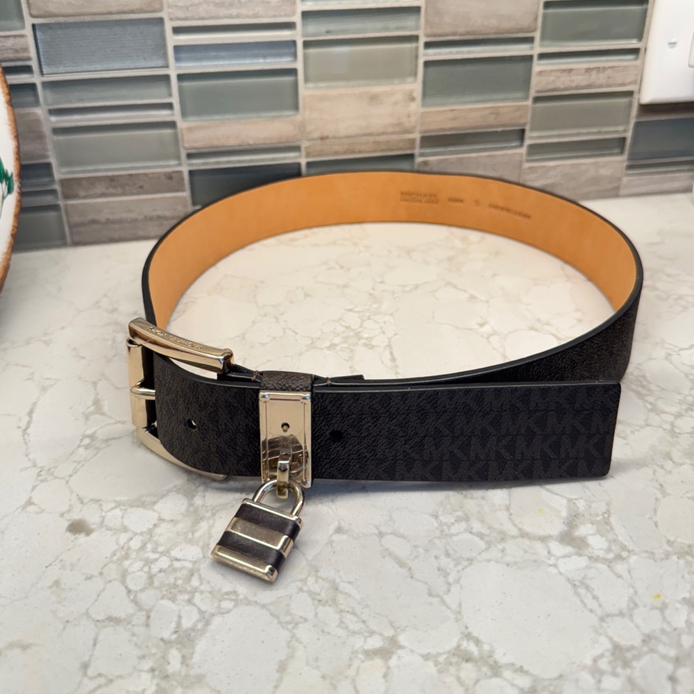 Michael Kors Brown and Gold Belt